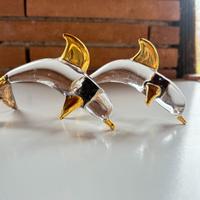 Delfino vetro stile Murano oro