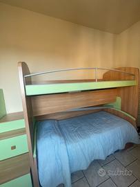 Letto a castello estraibile