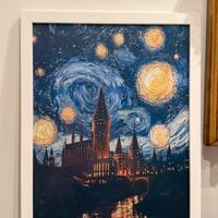 Quadro Harry Potter x Van Gogh