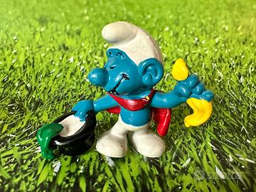 Puffo Mago con Cilindro Schleich vintage 1980