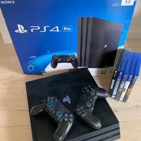 PS4 PRO 1 Tera +2 Joypad originali +Scatola giochi