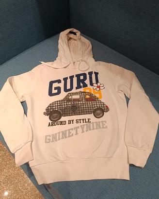 Felpa bianca Guru con cappuccio