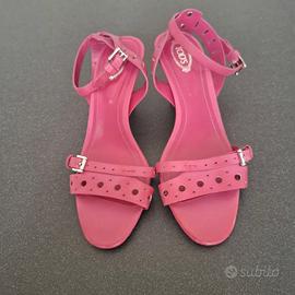 Sandali in pelle morbida Tod's rosa intenso/fucsia