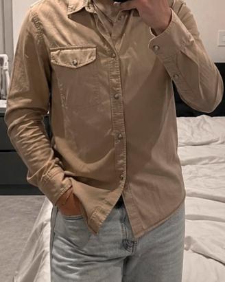 Camicia beige Studio Collection uomo oversize