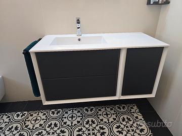 Mobile bagno sospeso 106cm con lavabo in resina