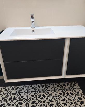 Mobile bagno sospeso 106cm con lavabo in resina