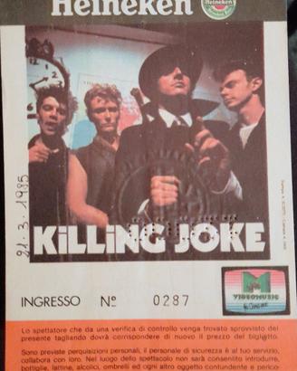 Biglietto usato concerto Killing Joke - 1985