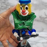 vintage pagliaccio in vetro di murano cm 26