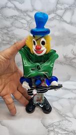 vintage pagliaccio in vetro di murano cm 26