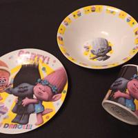 Set piatti da bambino o bambina in ceramica Trolls