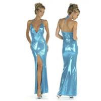 Vestito Lungo Celeste Donna in Vinile Sexy Adulto