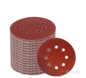 20 Pz Dischi 8 Fori Carta Vetrata grana 80 125 Mm