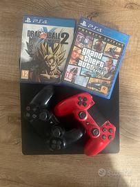 ps4 slim 500gb 2 controller +2 giochi - gta V -DX2