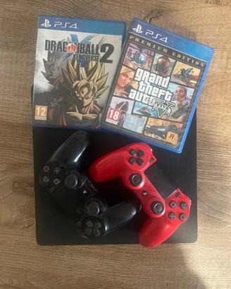 ps4 slim 500gb 2 controller +2 giochi - gta V -DX2
