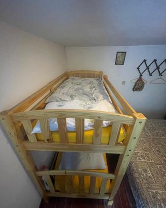 Letto a castello in pino massello