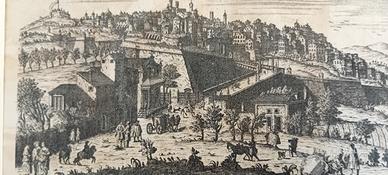 antica stampa di Bergamo rarissima xilografia 