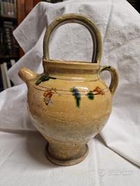 Brocca terracotta maiolicata Sec. XIX H. 30 Jug  V