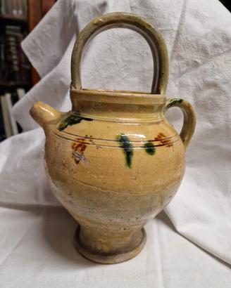 Brocca terracotta maiolicata Sec. XIX H. 30 Jug  V