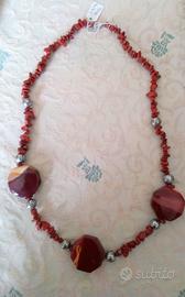 Collana artigianale in diaspro rosso