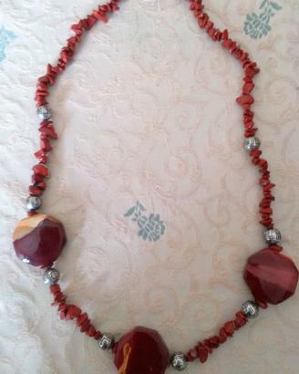 Collana artigianale in diaspro rosso