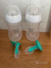 2 Biberon Philips 250 ml  con valvola antireflusso