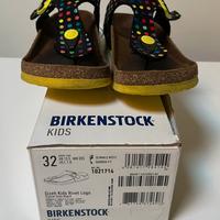 Birkenstock Gizeh Kids nere a pallini colorate 32