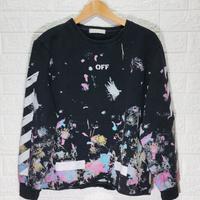 Felpa Off-White nera con stampa paint splatter M