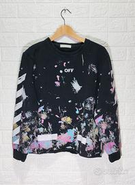 Felpa Off-White nera con stampa paint splatter M