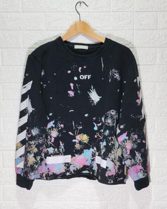 Felpa Off-White nera con stampa paint splatter M