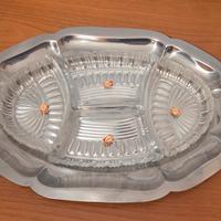 Set aperitivo vintage Cristallin vassoio 4 ciotole