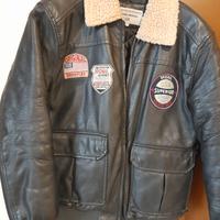 Giubbino in pelle marrone bambino