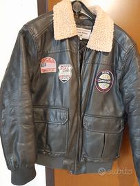 Giubbino in pelle marrone bambino