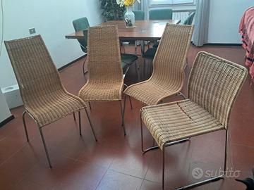 4 sedie vimini
