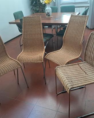 4 sedie vimini