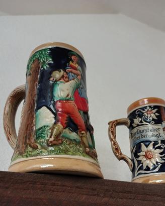 2 boccali da birra Tedeschi in gres