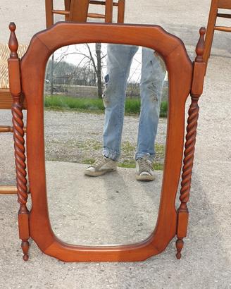 Specchio antico in legno pensile