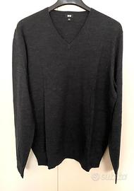 UNIQLO Maglione 100% Merino Scollo a V