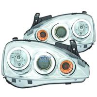 FARI OPEL CORSA C 00-06 OCCHI ANGELI CCFL FONDO CR