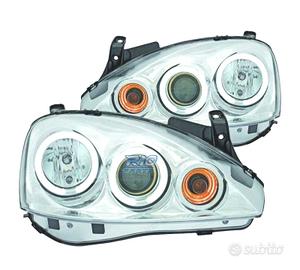 FARI OPEL CORSA C 00-06 OCCHI ANGELI CCFL FONDO CR