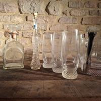 Set Bar Vintage in Vetro lavorato 