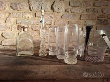 Set Bar Vintage in Vetro lavorato 