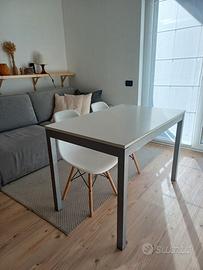 Tavolo allungabile 110–150 × 70 bianco/grigio