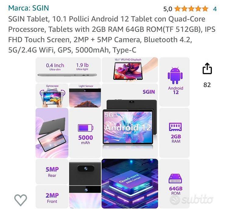 Tablet 10.2 S-GIN NUOVO con scatola - Informatica In vendita a Matera