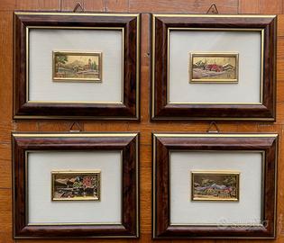 Quadretti in radica e oro (?)