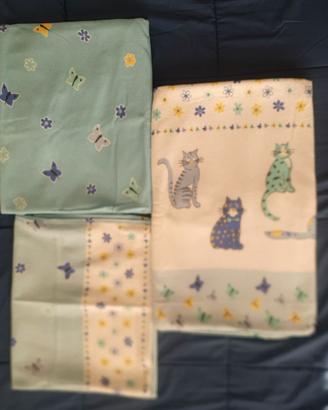 Completo lettino neonati cotone felpato 