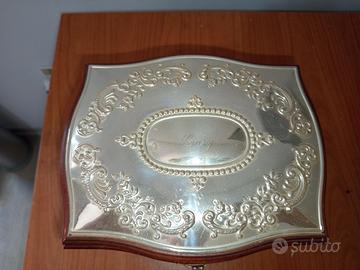 Portagioie legno e argento