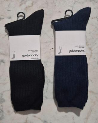 Set 2 Paia Calze Uomo GoldenPoint con Lana – Nuove