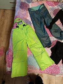  2 pantaloni neve 5/6 anni, 2 completi intimi term