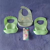 Kit Set 3 Bavaglini Silicone + 2 Ciucci Neo Baby