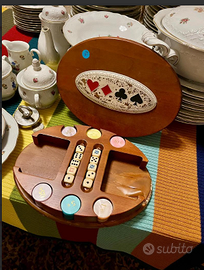 RARITA':SETgiocoPOKERinLEGNOnoceVINTAGE,daCOLLEZIO